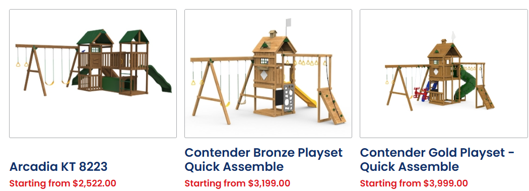 Large backyard playground playsets with slides climbing features and swings